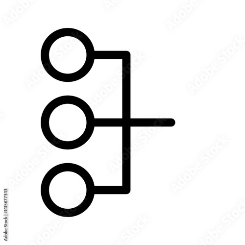 merge integration icon for workflow management and data consolidation - flat stroke icon for apps and websites
