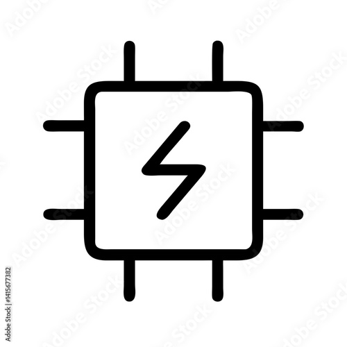 cache processing icon for high-speed computing and data optimization - flat stroke icon for apps and websites
