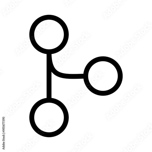 branching process icon for decision-making and software workflow - flat stroke icon for apps and websites
