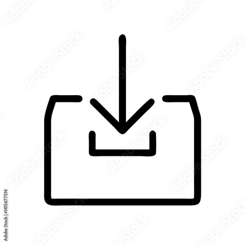 download data transfer icon for software updates and file storage - flat stroke icon for apps and websites
