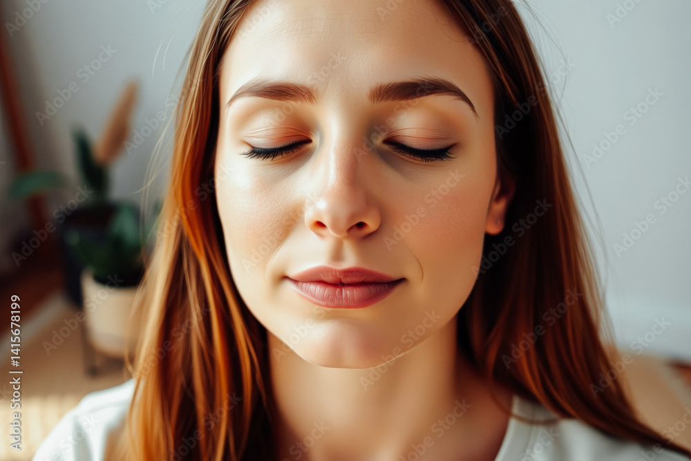 Close-up Portrait of a Woman with Perfect Makeup
