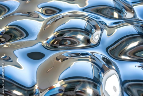 Wallpaper Mural Reflective metallic surface patterns indoor setting abstract image modern art close-up view visual texture Torontodigital.ca