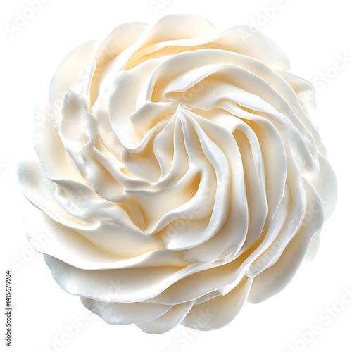 Highly Detailed Close-Up of a Swirl of Smooth Creamy Substance