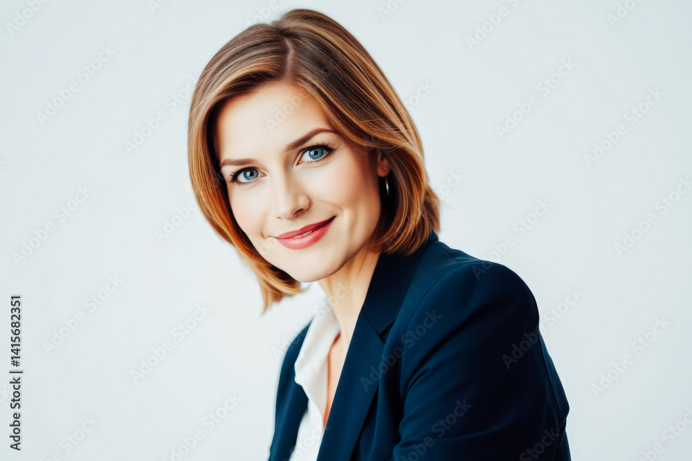 Smiling Business Woman Portrait Studio Shot