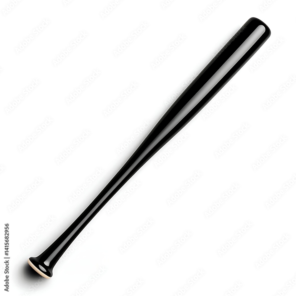 Glossy Black Baseball Bat Isolated on White Background for Sports Illustrations Glossy Black Baseball Bat Isolated on White Background for Sports Illustrations