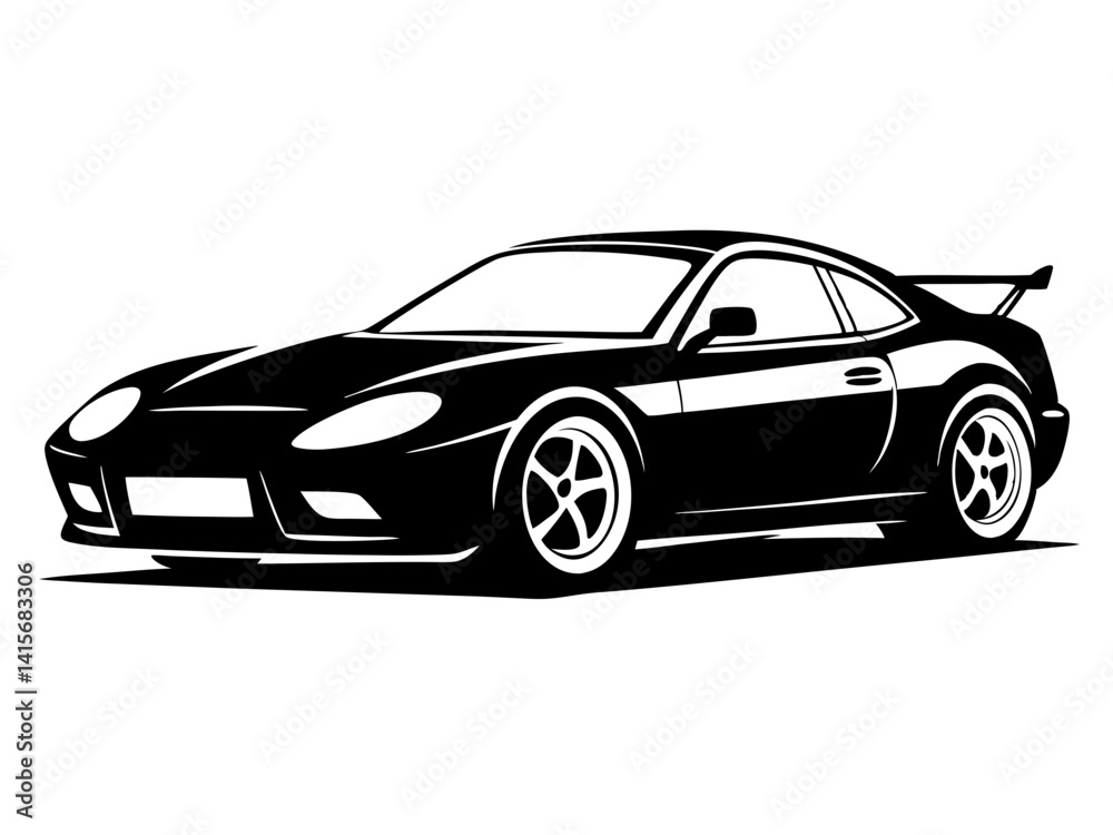 Fototapeta premium Sports Car Silhouette Vector Design | Sleek Sports Car SVG