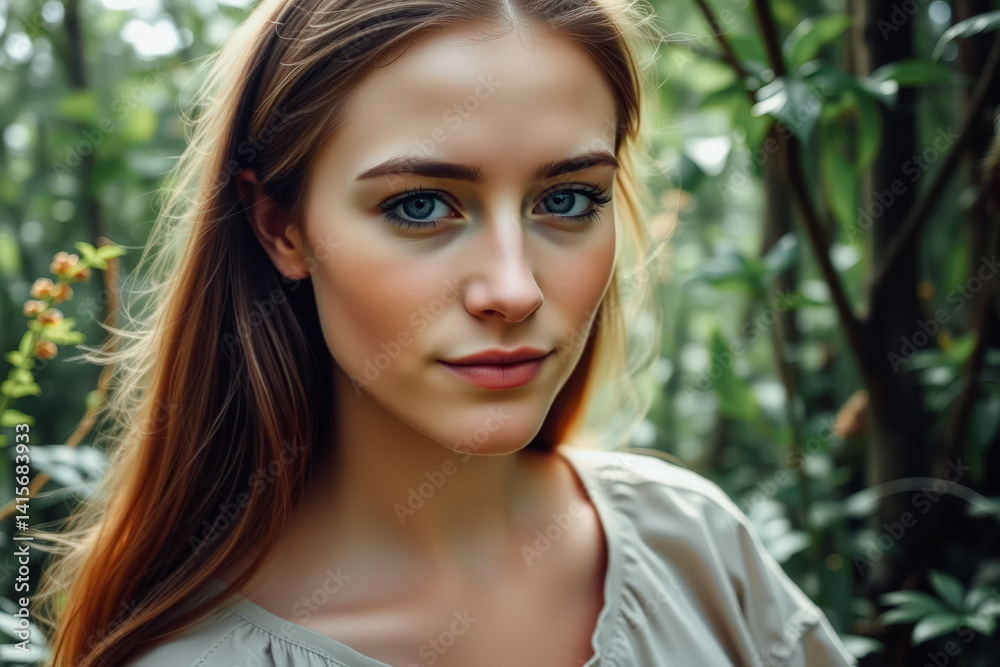 Beautiful Woman in Natural Surroundings