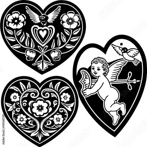 heart with floral ornament