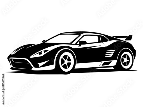 Sports Car Silhouette Vector Design | Sleek Sports Car SVG