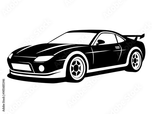 Sports Car Silhouette Vector Design | Sleek Sports Car SVG
