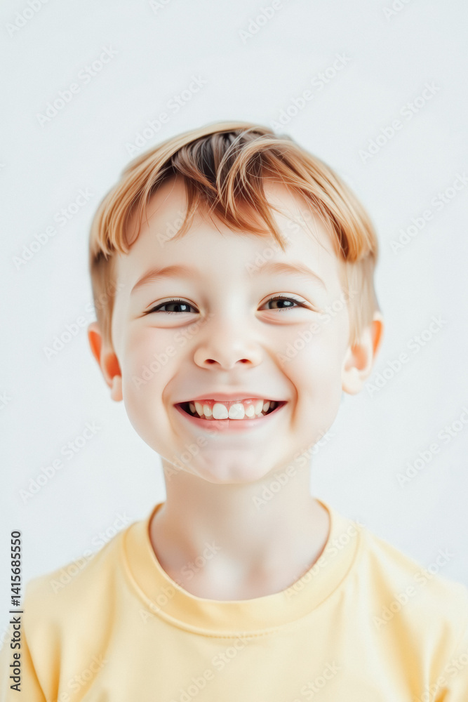 Smiling Boy Child Portrait Studio Shot