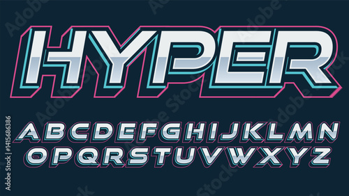 italic 3d gaming esports logo isolated letters