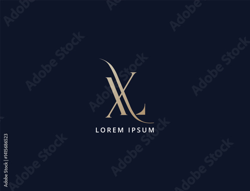 letter lx luxury brand logo design, ih lettering, xl logo design, business corporate branding identity lx logo