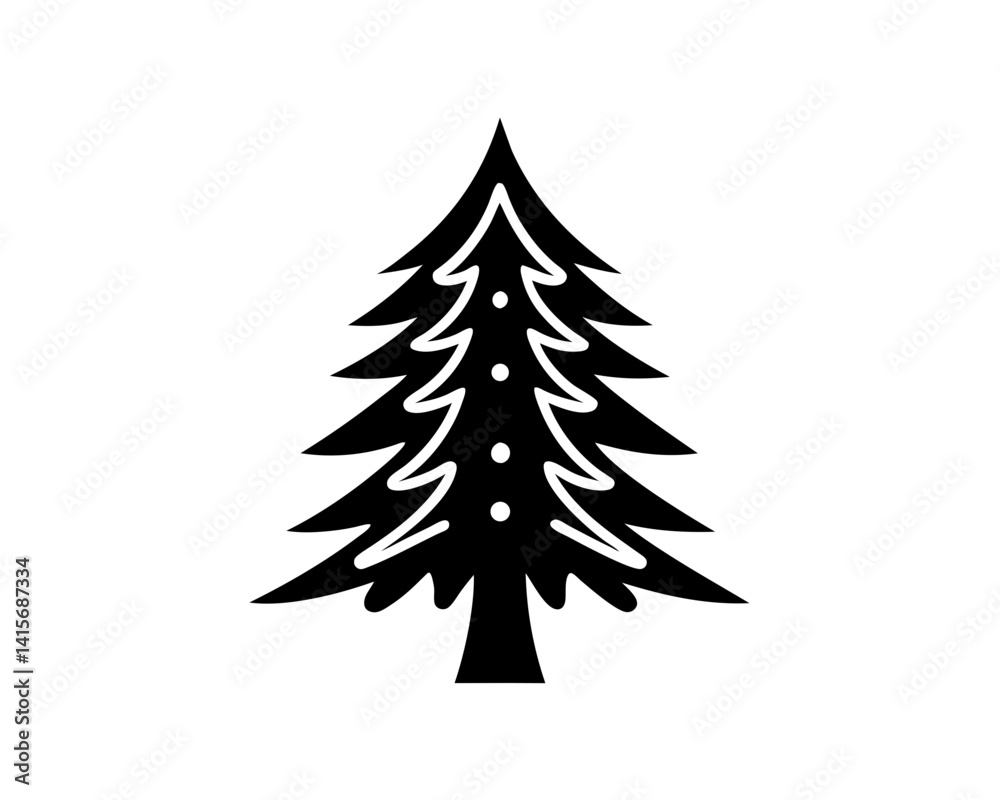 Obraz premium creative details Pine Tree Icon Vector Illustration