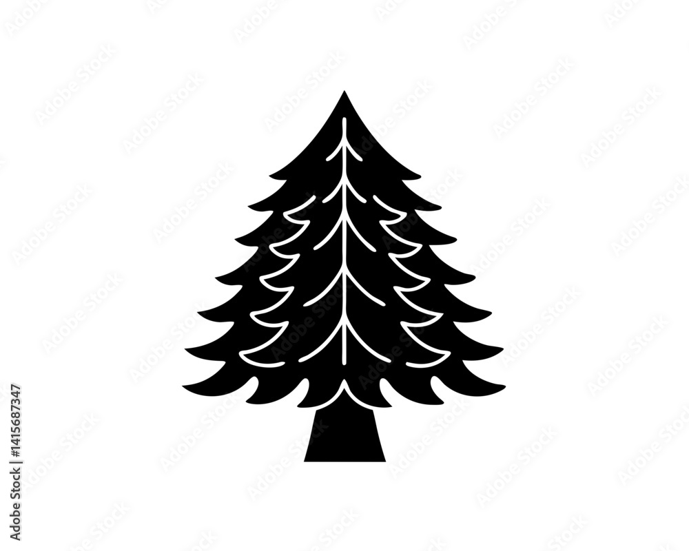 Obraz premium creative details Pine Tree Icon Vector Illustration