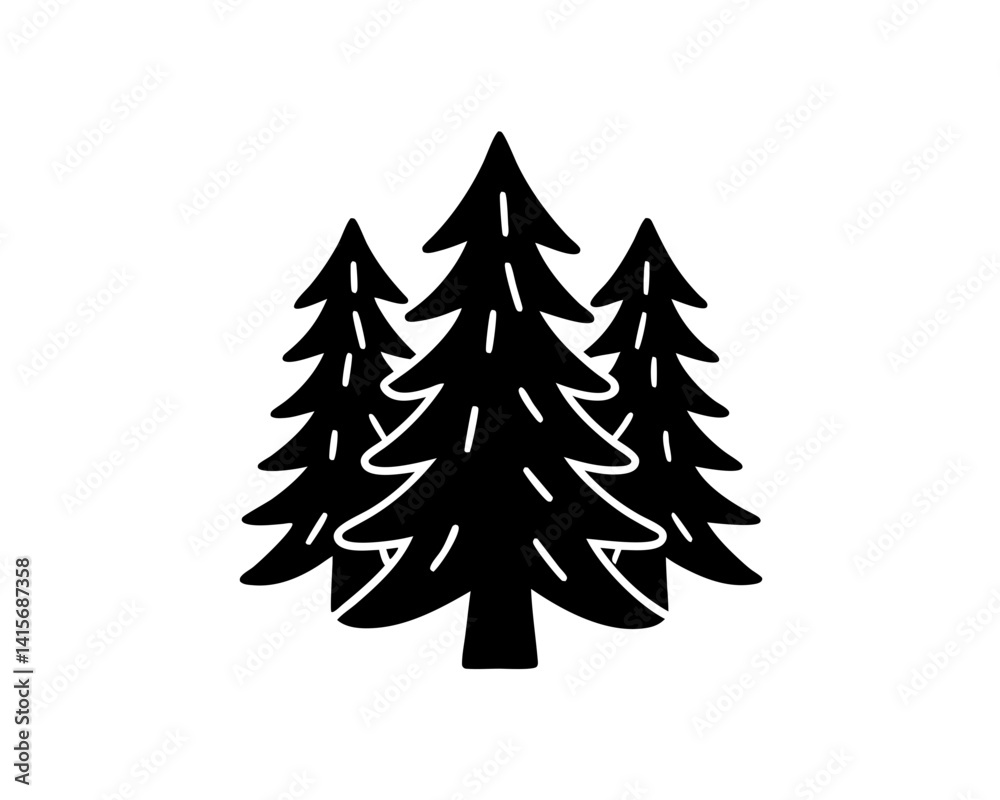 Obraz premium creative details Pine Tree Icon Vector Illustration