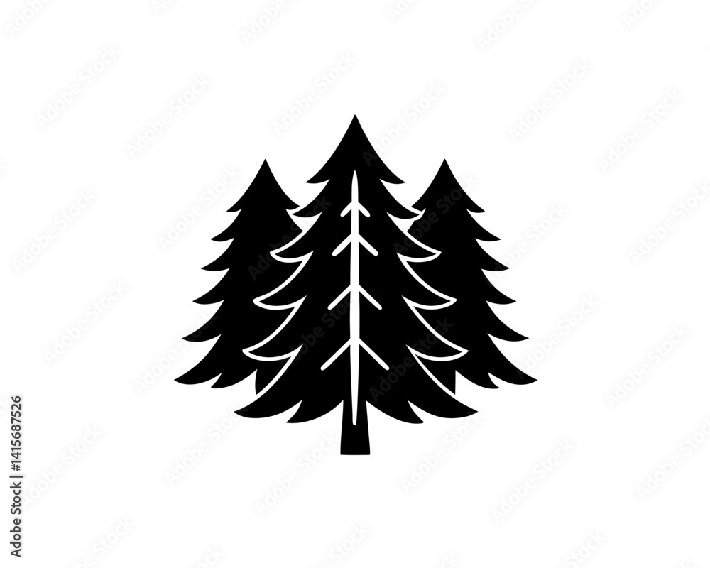 Obraz premium creative details Pine Tree Icon Vector Illustration