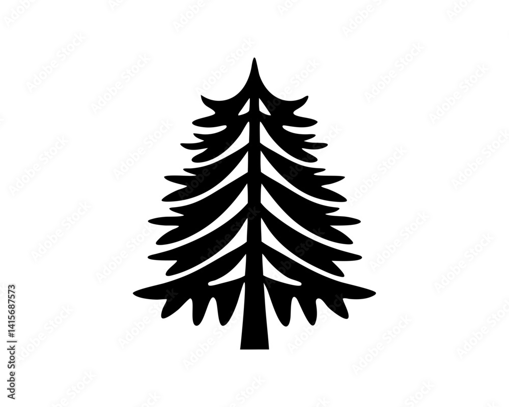 Obraz premium creative details Pine Tree Icon Vector Illustration