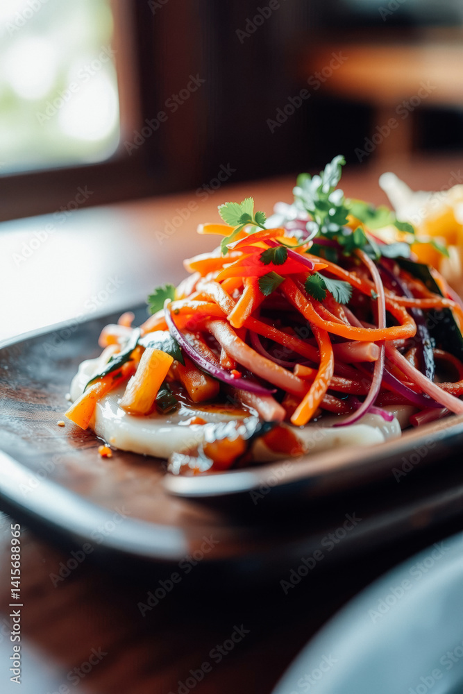 Appetizing Colorful Vegetable Salad Dish