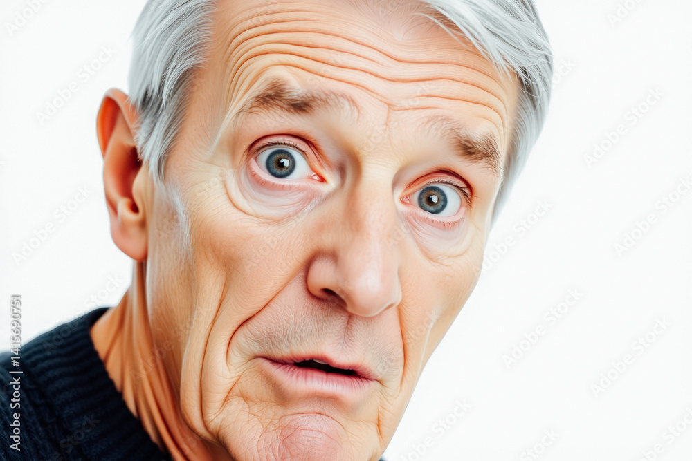 Senior Man's Surprised Facial Expression