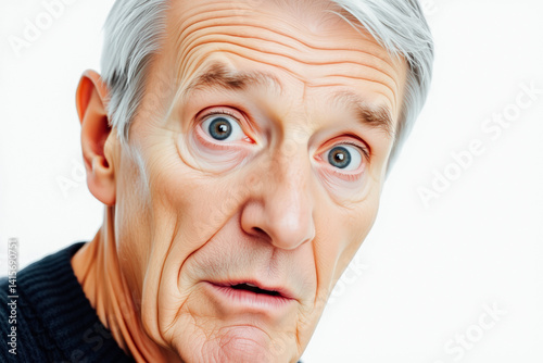 Obraz na płótnie Senior Man's Surprised Facial Expression w salonie