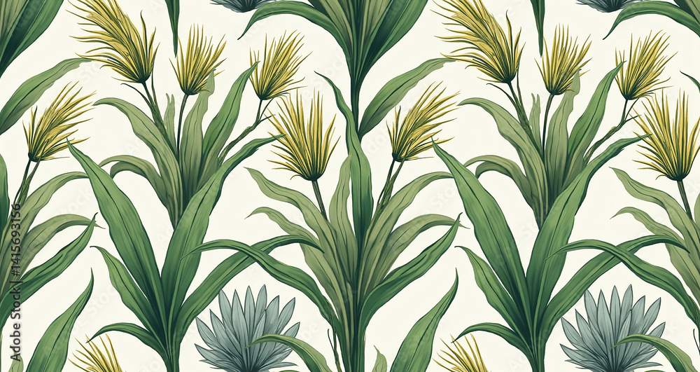 Fototapeta premium seamless pattern with green plants