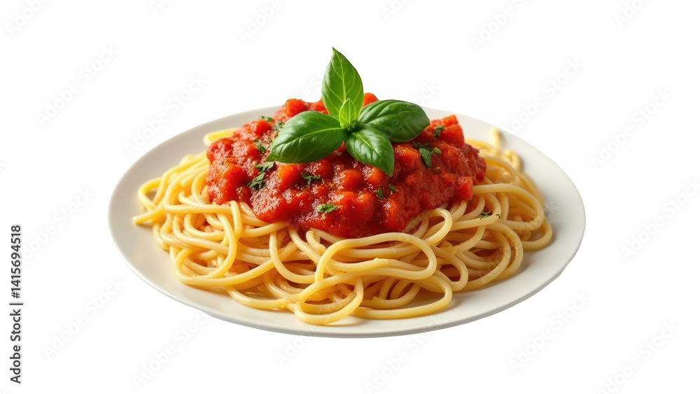 Spaghetti with tomato sauce isolated over png transparent background Spaghetti with tomato sauce isolated over png transparent background