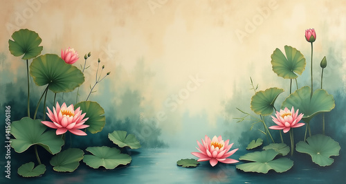 pink water lily
