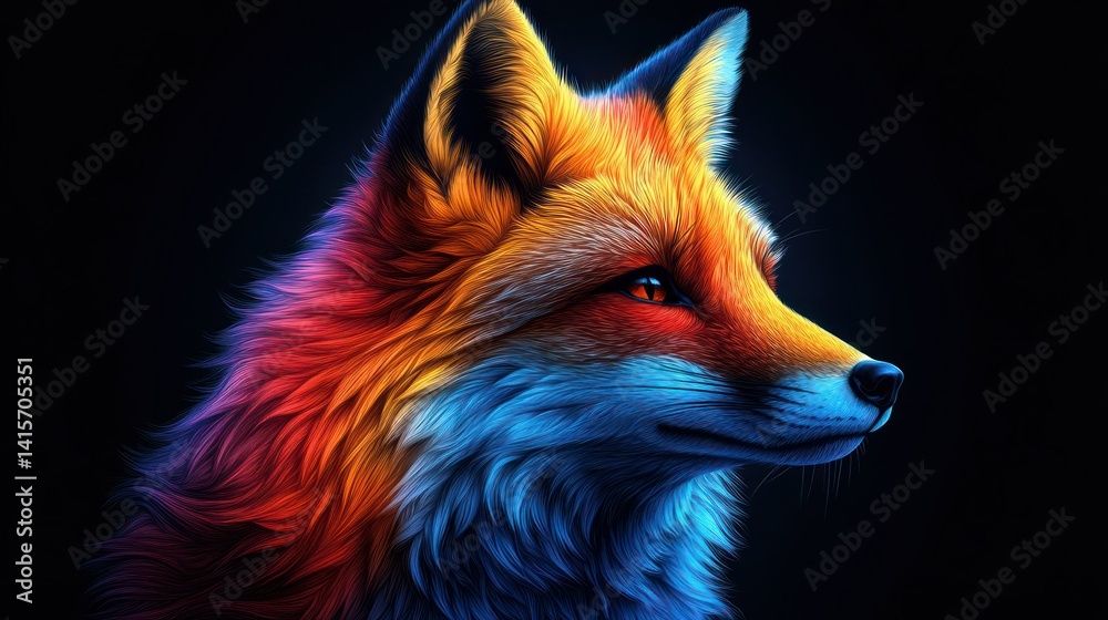 Vibrant fox portrait
