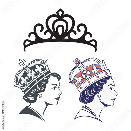 Queen Crown Vector Design