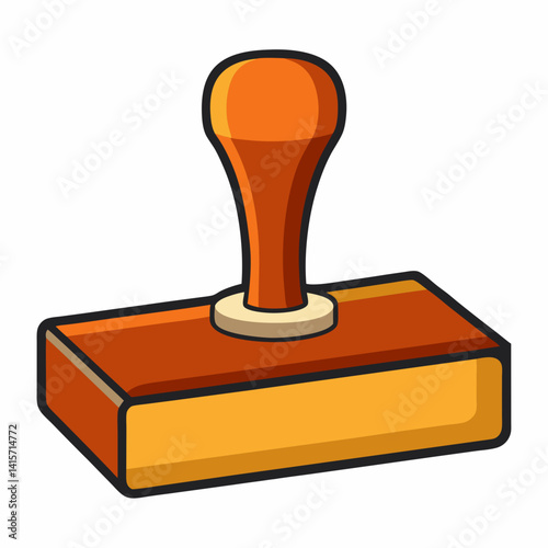 Stamp Pad icon with orange handle against white background