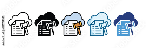 Cloud Compliance Icon Set Multiple Style Collection