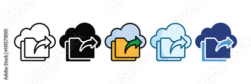 Data Sharing Icon Set Multiple Style Collection