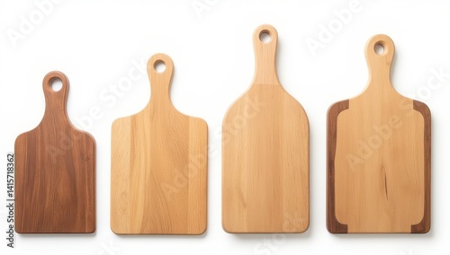 Obraz na płótnie Set of Four Wooden Cutting Boards with Handles w salonie