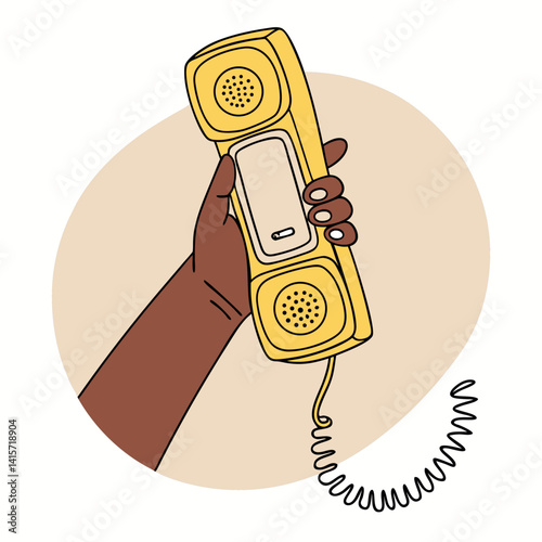 Hand Holding Rotary Phone: Communication, Old Technology, Retro, and Connection.