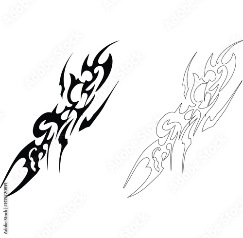 tribal tattoos, ornament shapes, tribal design sign symbols