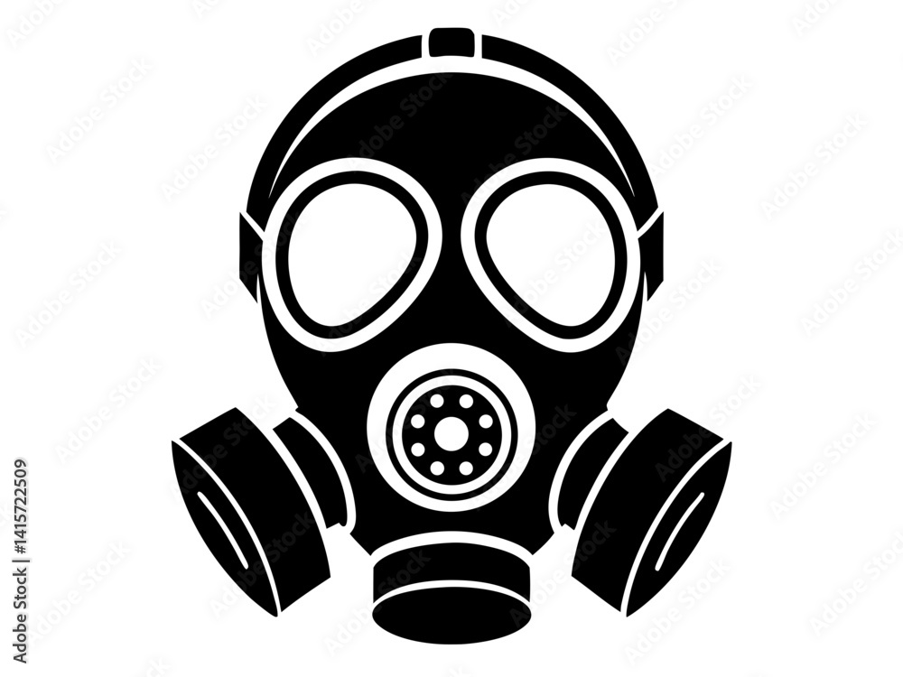 Gas Mask Silhouette Vector | Tactical Gas Mask SVG Icon Gas Mask Silhouette Vector | Tactical Gas Mask SVG Icon