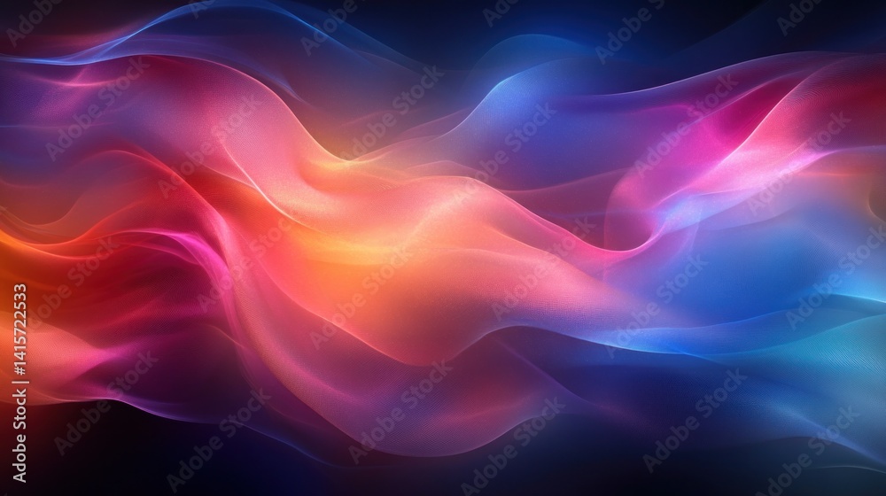 Obraz premium Vibrant colors curve gracefully, bringing warmth and depth to the darkness