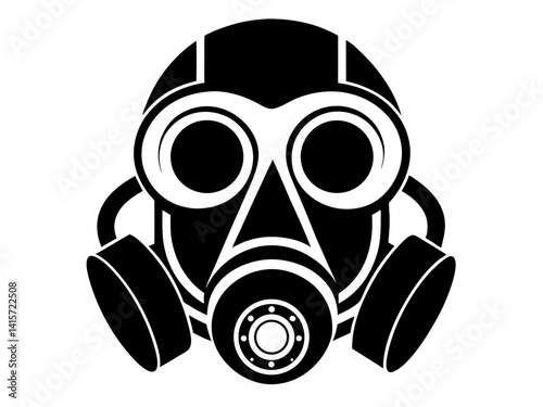 Gas Mask Silhouette Vector | Tactical Gas Mask SVG Icon