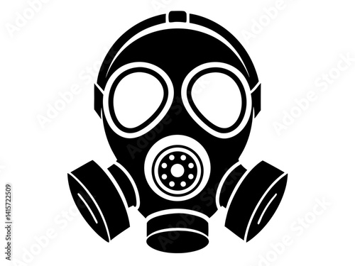 Gas Mask Silhouette Vector | Tactical Gas Mask SVG Icon