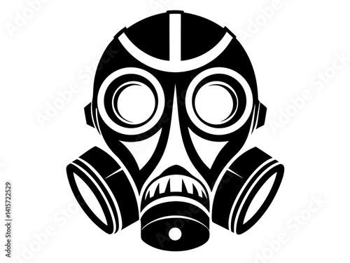 Gas Mask Silhouette Vector | Tactical Gas Mask SVG Icon