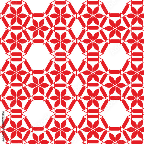 seamless geometric pattern with geometric shapes, geometric floral pattern, six-petaled floral shapes arranged within a hexagonal grid.