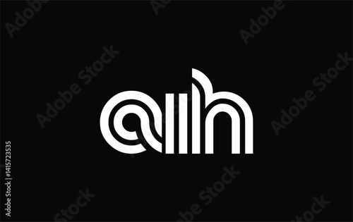 AIH Creative Unique Modern Letter Logo Design. Stylized logo featuring a unique letter design, presenting abstract minimalist aesthetics and modern appeal