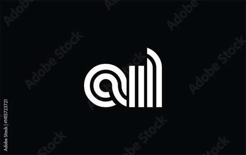 AIL Creative Unique Modern Letter Logo Design. Stylized logo featuring a unique letter design, presenting abstract minimalist aesthetics and modern appeal