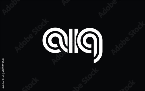 AIQ Creative Unique Modern Letter Logo Design. Stylized logo featuring a unique letter design, presenting abstract minimalist aesthetics and modern appeal