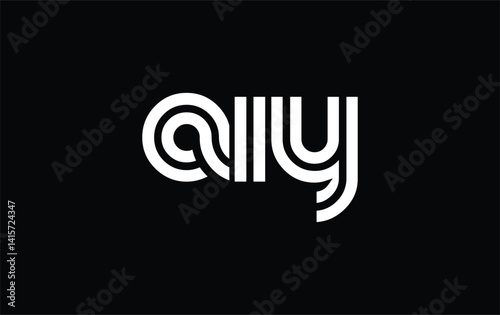AIY Creative Unique Modern Letter Logo Design. Stylized logo featuring a unique letter design, presenting abstract minimalist aesthetics and modern appeal