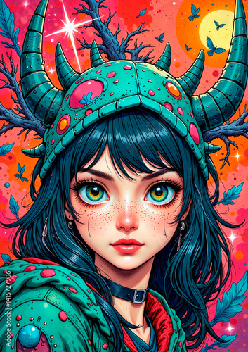 portrait of the girl with a fan