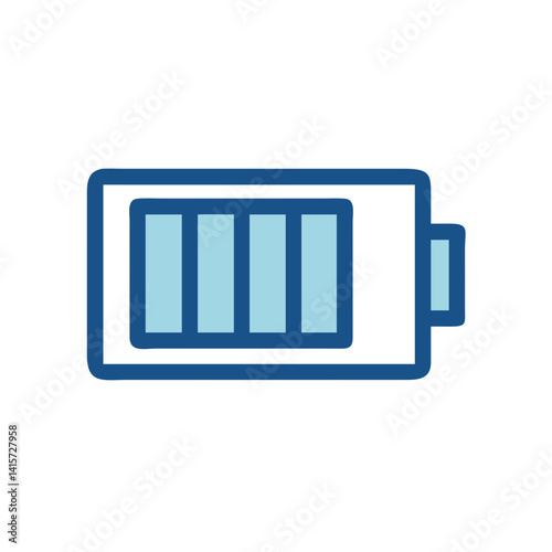 Power Indicator Icon: A simple, yet impactful, illustration of a battery indicator, visually conveying the concept of power, energy, and charge.