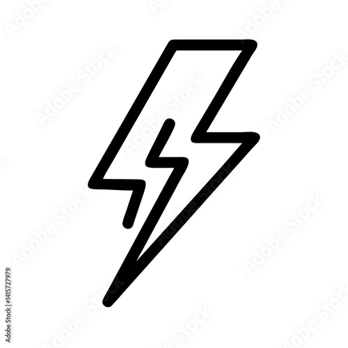 Lightning Bolt: A simple yet powerful depiction of a lightning bolt, a symbol of energy, power, and electricity, standing as a minimalist design, and perfect for conveying dynamism.