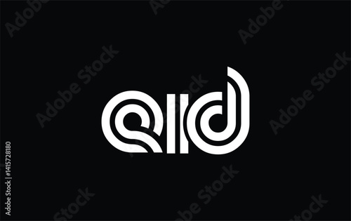 EID Creative Unique Modern Letter Logo Design. Stylized logo featuring a unique letter design, presenting abstract minimalist aesthetics and modern appeal